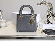 Mini Lady Dior Bag Gray Mizard Lamskin - 17x15x7cm - 1