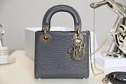 Mini Lady Dior Bag Gray Mizard Lamskin - 17x15x7cm - 6