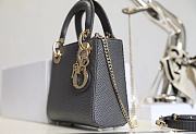 Mini Lady Dior Bag Gray Mizard Lamskin - 17x15x7cm - 4