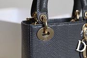 Mini Lady Dior Bag Gray Mizard Lamskin - 17x15x7cm - 3