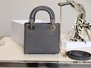 Mini Lady Dior Bag Gray Mizard Lamskin - 17x15x7cm - 2