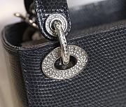 Mini Lady Dior Bag Gray Mizard Lamskin Diamond - 17x15x7cm - 2