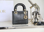 Mini Lady Dior Bag Black Mizard Lamskin - 17x15x7cm - 1