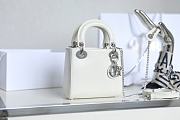 Mini Lady Dior Bag White Mizard Lamskin Silver - 17x15x7cm - 1