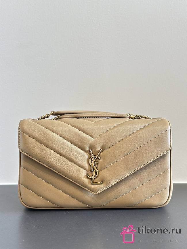 YSL Loulou Medium In Matelasse Lambskin Beige - 29x17x8cm - 1