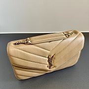 YSL Loulou Medium In Matelasse Lambskin Beige - 29x17x8cm - 2