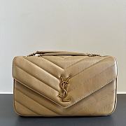 YSL Loulou Medium In Matelasse Lambskin Beige - 29x17x8cm - 4