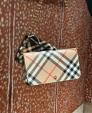 Burberry Check Chain Strap Wallet Beige - 20.5x3x12cm - 1