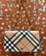 Burberry Check Chain Strap Wallet Beige - 20.5x3x12cm - 2