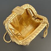 Bottega Veneta Small Lauren 1980 Gold Leather Clutch Bag - 27x15x7.5cm - 5