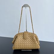 Bottega Veneta Small Lauren 1980 Dark Praline Leather Clutch Bag - 27x15x7.5cm - 1