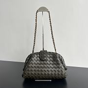 Bottega Veneta Small Lauren 1980 Khaki Leather Clutch Bag - 27x15x7.5cm - 1