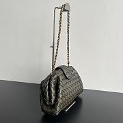 Bottega Veneta Small Lauren 1980 Khaki Leather Clutch Bag - 27x15x7.5cm - 6