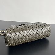 Bottega Veneta Small Lauren 1980 Khaki Leather Clutch Bag - 27x15x7.5cm - 3