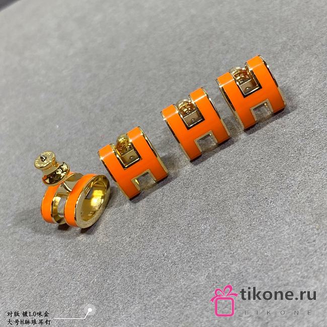 Hermes Mini Pop H Earrings Orange - 1