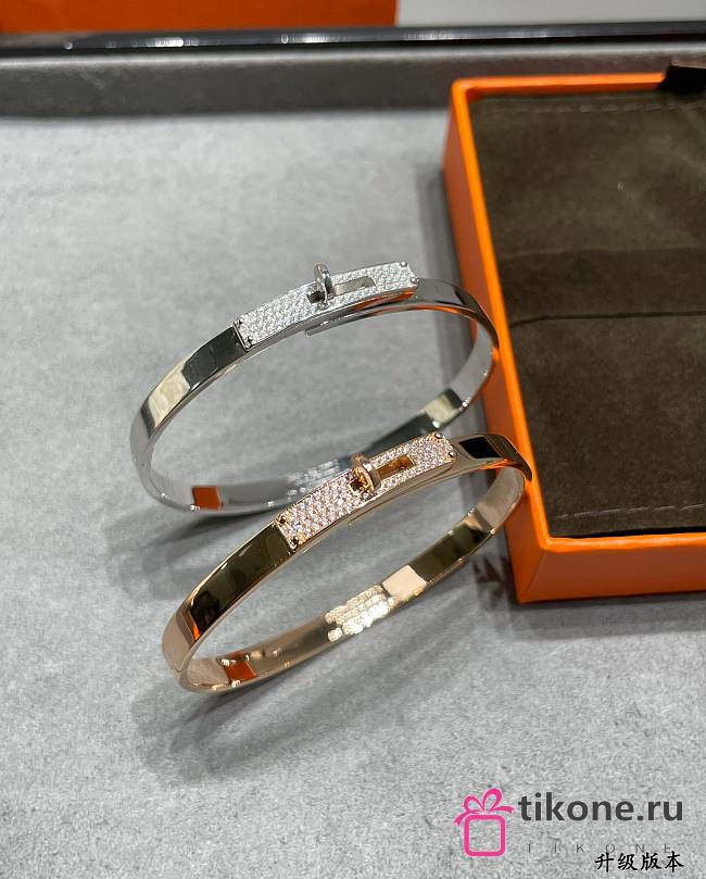 Hermes Kelly Bracelet Small Model with 61 Diamonds - 1