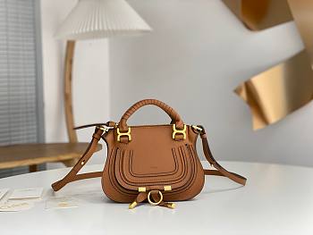 Chloe Marcie Mini Double Carry Bag Brown - 21x16x8cm