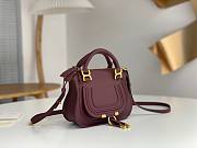 Chloe Marcie Mini Double Carry Bag Burgundy - 21x16x8cm - 2