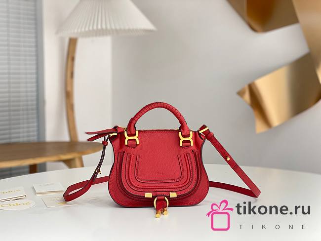 Chloe Marcie Mini Double Carry Bag Red - 21x16x8cm - 1