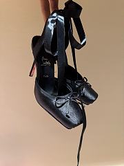 Christian Louboutin Cassia Lace Up 100mm Strappy Pumps Crepe Satin Black - 1