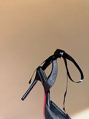 Christian Louboutin Cassia Lace Up 100mm Strappy Pumps Crepe Satin Black - 3