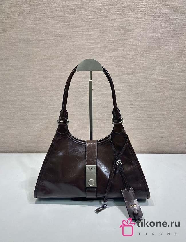 Prada Medium Leather Tote bag Dark Brown - 32x21x15cm - 1