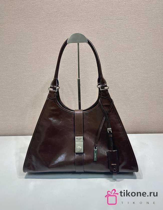 Prada Large Leather Tote bag Dark Brown - 39x24.5x14cm - 1