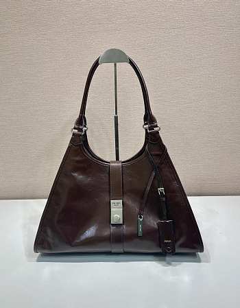 Prada Large Leather Tote bag Dark Brown - 39x24.5x14cm