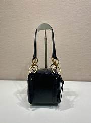 Prada Dangle Leather Top Handle Mini Bag Black - 14.5x14x13.5cm - 5