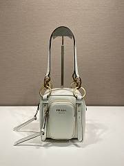 Prada Dangle Leather Top Handle Mini Bag White - 14.5x14x13.5cm - 1