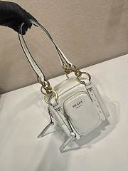 Prada Dangle Leather Top Handle Mini Bag White - 14.5x14x13.5cm - 6