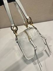 Prada Dangle Leather Top Handle Mini Bag White - 14.5x14x13.5cm - 2