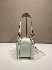 Prada Dangle Leather Top Handle Mini Bag White - 14.5x14x13.5cm - 3