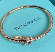 Tiffany Knot Bangle in Rose Gold/ Silver with Diamonds - 2