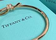 Tiffany Knot Bangle in Rose Gold/ Silver with Diamonds - 3