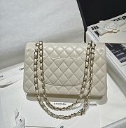 Chanel Classic Off White Lamskin Light Gold Hardware Bag - 15.5×25.5×6.5cm - 4