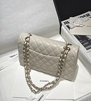 Chanel Classic Off White Lamskin Light Gold Hardware Bag - 15.5×25.5×6.5cm - 3