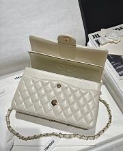 Chanel Classic Off White Lamskin Light Gold Hardware Bag - 15.5×25.5×6.5cm - 2