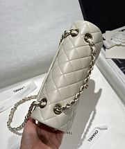 Chanel Classic Off White Lamskin Light Gold Hardware Bag - 14.5x23x6cm - 2