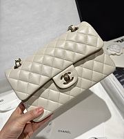 Chanel Classic Off White Lamskin Light Gold Hardware Bag - 14.5x23x6cm - 3