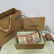 Burberry Check Sling Bag in Archive Beige Briar Brown - 26x6x12cm - 1