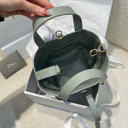 Small Dior Toujours Vertical Tote Bag Stone Gray Macrocannage Calfskin - 18x16x12cm - 2