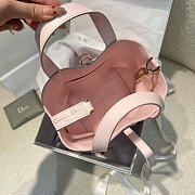 Small Dior Toujours Vertical Tote Bag Pink Macrocannage Calfskin - 18x16x12cm - 2