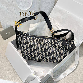 Dior Small D Journey Bag Blue Dior Oblique Jacquard - 25.5x14.5x14cm