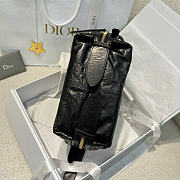 Dior Small D Journey Bag in Crinkled Calfskin Black Flat Macrocannage - 25.5x14.5x14cm - 5