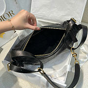 Dior Small D Journey Bag in Crinkled Calfskin Black Flat Macrocannage - 25.5x14.5x14cm - 4