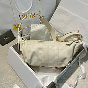 Dior Small D Journey Bag in Vintage Smooth Calfskin Latte Flat Macrocannage - 25.5x14.5x14cm - 1