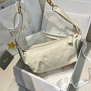 Dior Small D Journey Bag in Vintage Smooth Calfskin Latte Flat Macrocannage - 25.5x14.5x14cm - 6