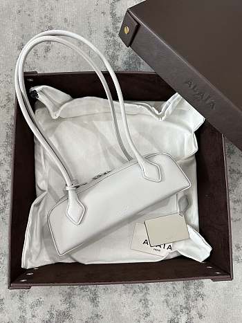 Alaia Le Teckel Small Bag In Goatskin White Gray - 27x8x9cm