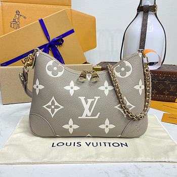 LV Boulogne Bicolor Monogram Empreinte Tourterelle Grey/ Cream M13224 - 29x16x9.5cm